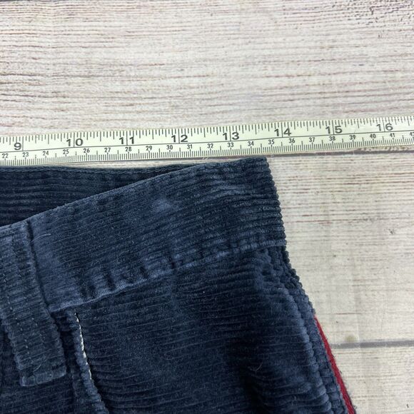 Split Vintage Skateboard Blue Corduroy Embroidered Grunge Y2K Pants Sz 28 Baggy - Picture 9 of 11